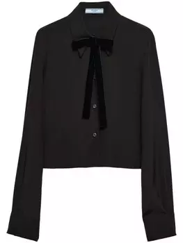 Рубашка с бантом Prada, черный