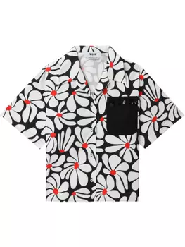 Рубашка с цветочным принтом MSGM, белый