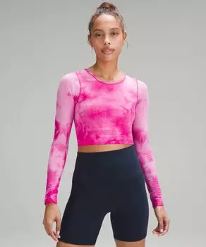 Рубашка с длинным рукавом Ebb to Street Lululemon, розовый