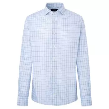 Рубашка с длинным рукавом Hackett Slub Check, синий