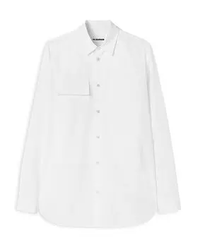 Рубашка с длинным рукавом и пуговицами спереди Jil Sander, белый
