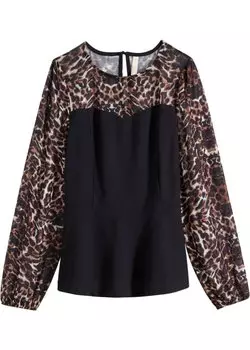 Рубашка с длинным рукавом из шифона Bodyflirt Boutique, черный