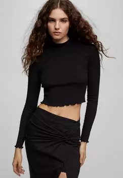 Рубашка с длинным рукавом PULL&BEAR, черный