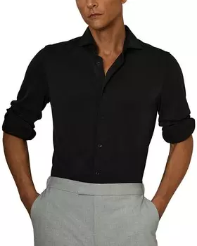 Рубашка с длинным рукавом REISS Bobby, черный