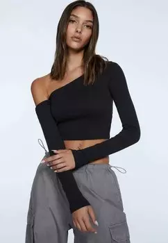 Рубашка с длинным рукавом Stradivarius, черный