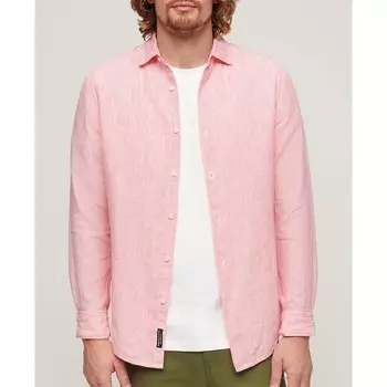Рубашка с длинным рукавом Superdry Studios Casual Linen, розовый