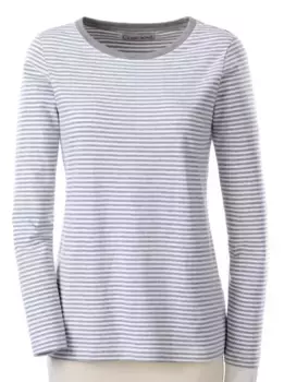 Рубашка с длинным рукавом в стиле кэжуал "Shirt" Casual Looks, цвет Wei-Grau-Geringelt
