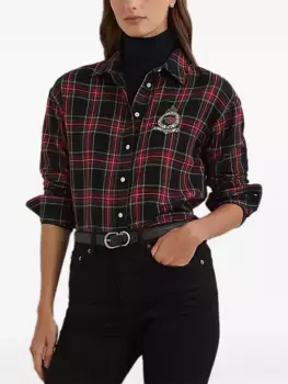 Рубашка с клетчатым принтом Lauren Ralph Lauren, черный