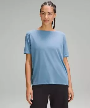 Рубашка с коротким рукавом Back in Action Lululemon, синий