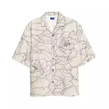 Рубашка с коротким рукавом Jack & Jones Jeff Gallery Aop Resort, бежевый