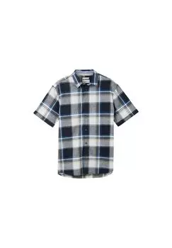 Рубашка с коротким рукавом TOM TAILOR, цвет Navy Linen Check