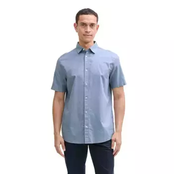 Рубашка с коротким рукавом Tom Tailor Fitted Structured, синий