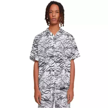 Рубашка с коротким рукавом Urban Classics Viscose AOP Resort, белый
