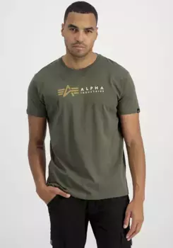 Рубашка с короткими рукавами Alpha Industries "Alpha Label T", оливковый