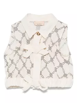 Рубашка с логотипом Elisabetta Franchi La Mia Bambina, нейтральный