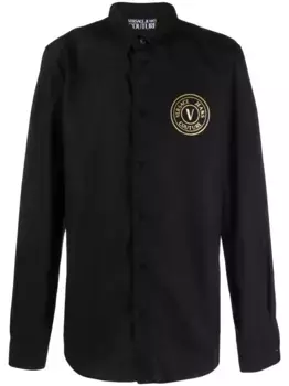 Рубашка с логотипом Versace Jeans Couture, черный