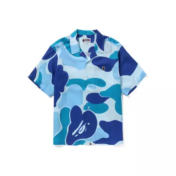 Рубашка с открытым воротником BAPE ABC Camo синяя A Bathing Ape, зеленый