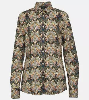Рубашка с принтом пейсли и хлопком ETRO, черный