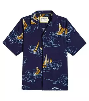 Рубашка с принтом Scotch & Soda, синий