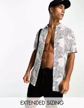 Рубашка с принтом в виде листьев ASOS DESIGN