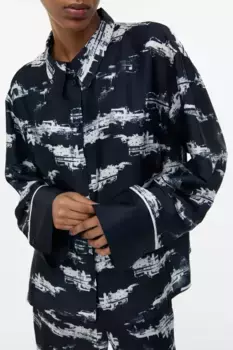 Рубашка с рисунком H&M, синий