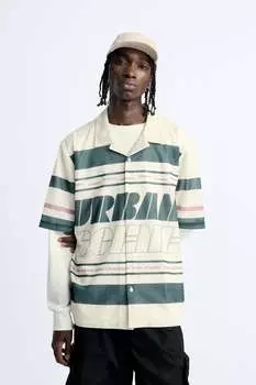 Рубашка с сеточной текстурой ZARA, экру
