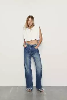 Рубашка с сумочным шлемом Zara, белый