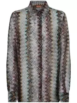 Рубашка с зигзагообразным принтом Missoni, серый