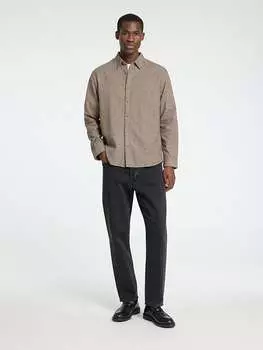 Рубашка SELECTED HOMME, серо-коричневый