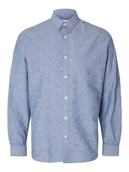 Рубашка Selected Langarmhemd, цвет Medium Blue Denim