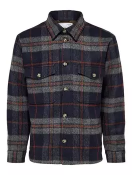 Рубашка Selected Langarmhemd, цвет Navy Blazer