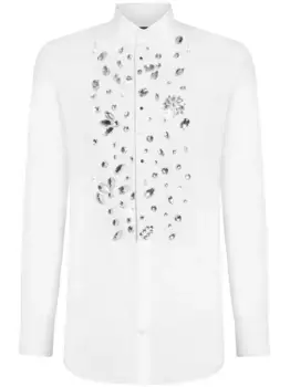 Рубашка со стразами DOLCE & GABBANA, белый