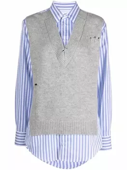 Рубашка Spliced Maison Margiela, серый