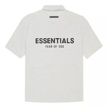 Рубашка ss21 polo shirt 'light heather oatmeal' Fear Of God Essentials, серый