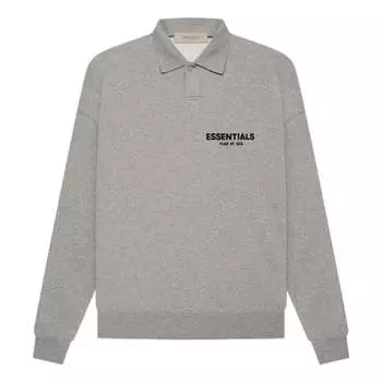 Рубашка ss22 long sleeve polo shirt 'dark oatmeal' Fear Of God Essentials, серый