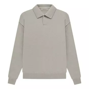 Рубашка ss23 knit long sleeve polo shirt 'seal' Fear Of God Essentials, серый