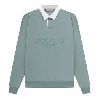 Рубашка ss23 waffle long sleeve polo shirt 'sycamore' Fear Of God Essentials, синий
