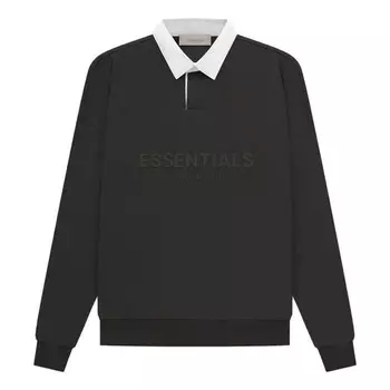 Рубашка ss23 waffle long sleeve polo shirt 'off-black' Fear Of God Essentials, черный