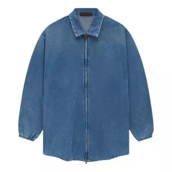 Рубашка ss24 denim overshirt 'medium wash' Fear Of God Essentials, синий