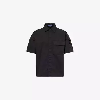 Рубашка Stone Island Supima с коротким рукавом, черный