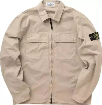 Рубашка Stone Island Zip Overshirt 'Dove Grey', серый
