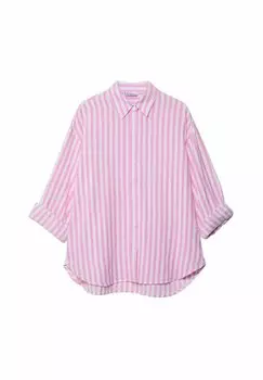 Рубашка Striped Stradivarius, светло-розовая