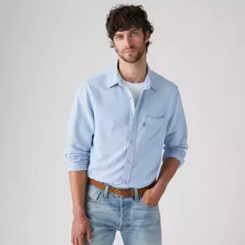 Рубашка Sunset One Pocket Cotton Linen Standard Fit Levi's, цвет Chambray Blue - Blue