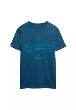 Рубашка Superdry, цвет Blue/Cyan blue
