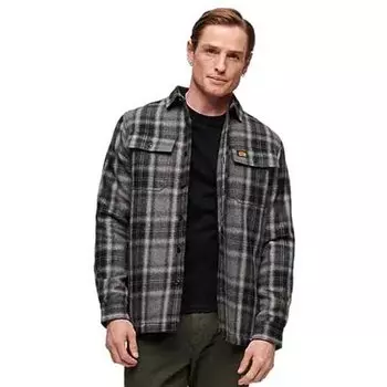 Рубашка Superdry Wool Miller, серый