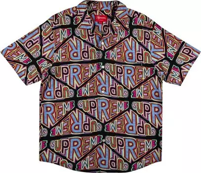 Рубашка Supreme Perspective Rayon Short-Sleeve Shirt 'Black', черный