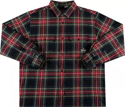 Рубашка Supreme Quilted Plaid Flannel Shirt 'Black', черный