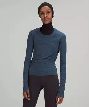 Рубашка Swiftly Tech с длинными рукавами 2.0 Lululemon, нави
