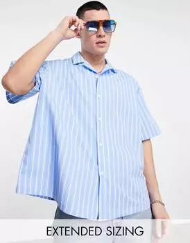 Рубашка свободного кроя в синюю полоску ASOS DESIGN