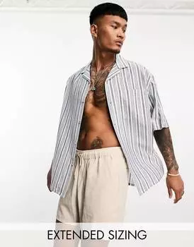 Рубашка свободного кроя в синюю полоску ASOS DESIGN